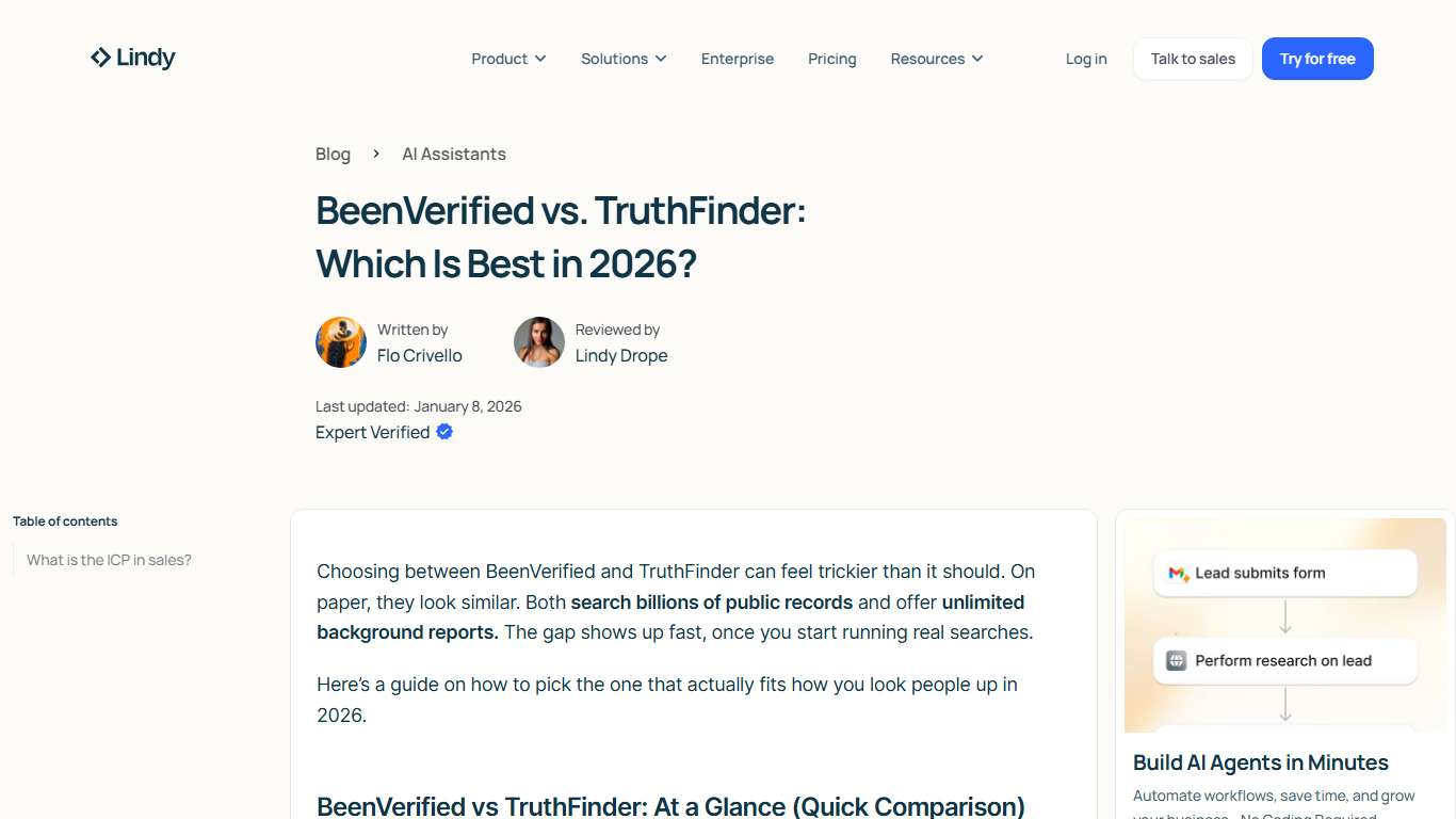 BeenVerified vs. TruthFinder: Which Is Best in 2026? | Lindy